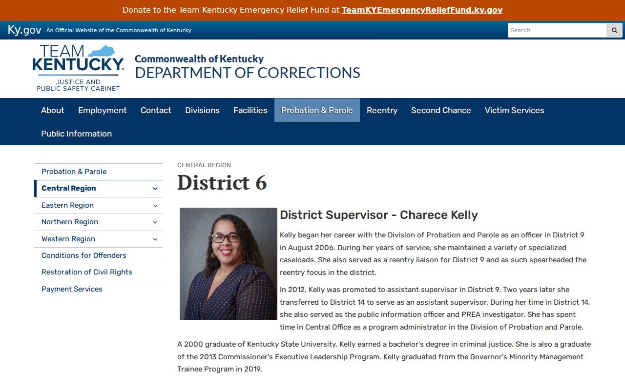 Bardstown criminal history probation and parole office source