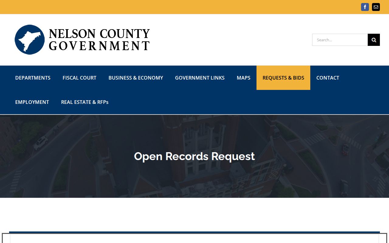 Nelson County arrest records open-records request page