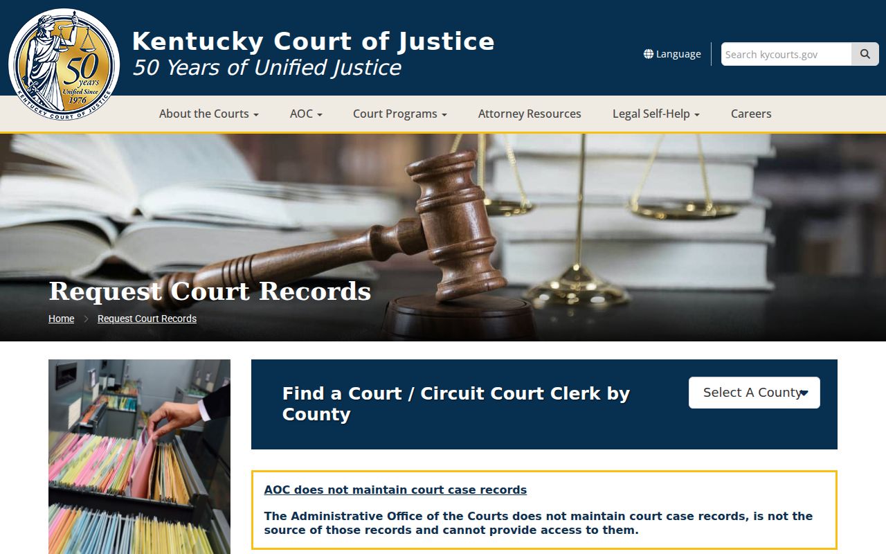 Official request process for Nelson County criminal court case records