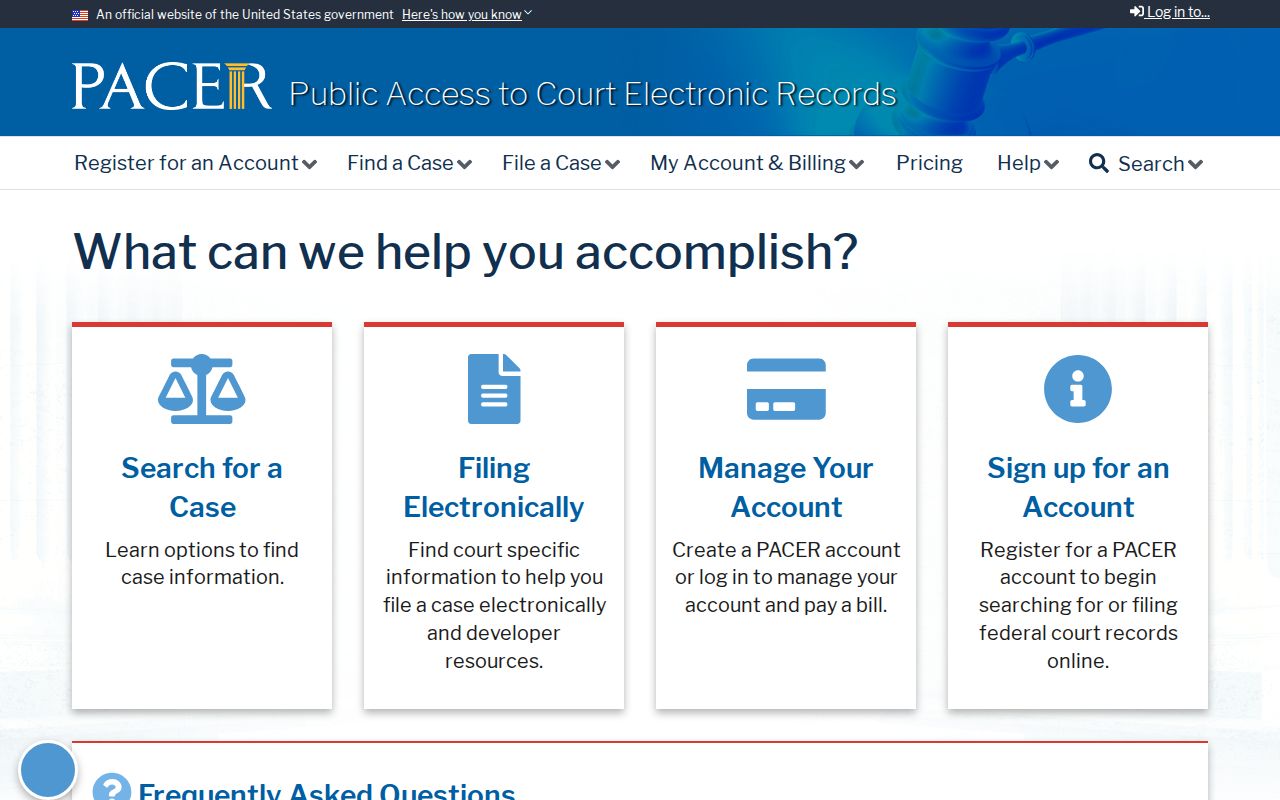PACER federal docket access separate from Nelson County criminal court cases